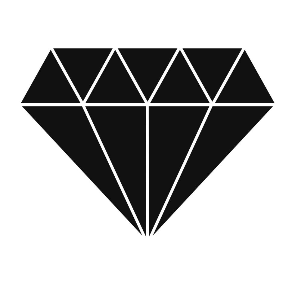 svart diamant i vit bakgrund. vektor illustration