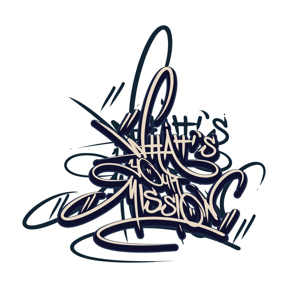 Graffiti-Aufkleber-T-Shirt-Design. kann für T-Shirt-Druck, Tassendruck, Kissen, Modedruckdesign, Kinderbekleidung, Babyparty, Gruß und Postkarte verwendet werden. T-Shirt-Design vektor