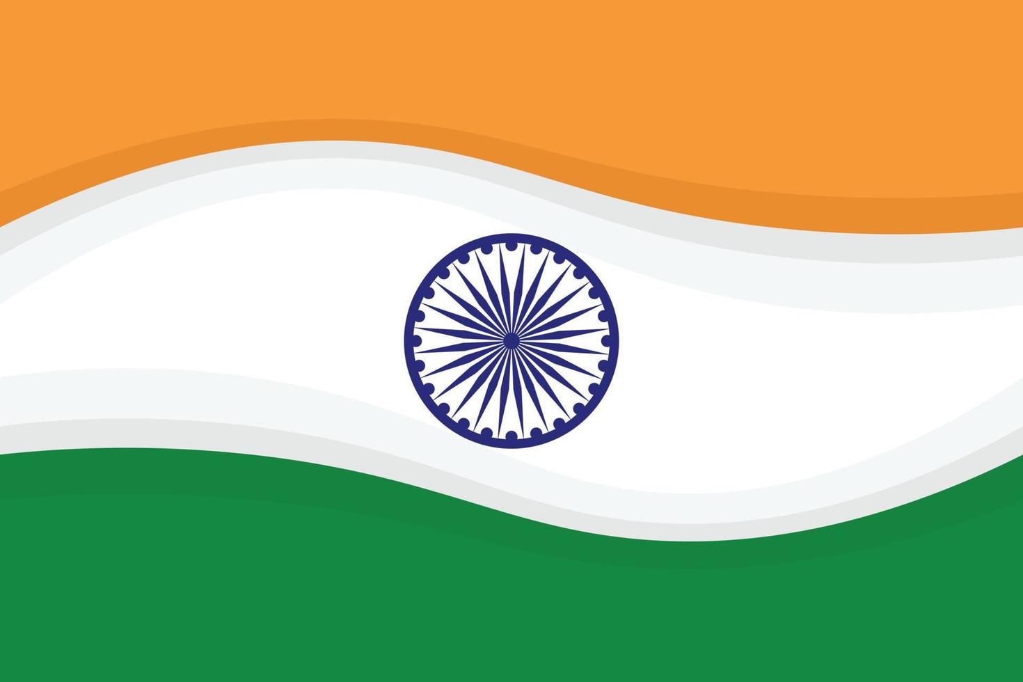 indisk tri Färg flagga Lycklig oberoende dag firande fri vektor
