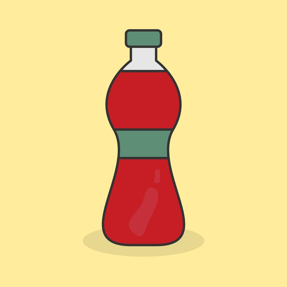 rote wasserflaschenillustration im karikaturstil vektor