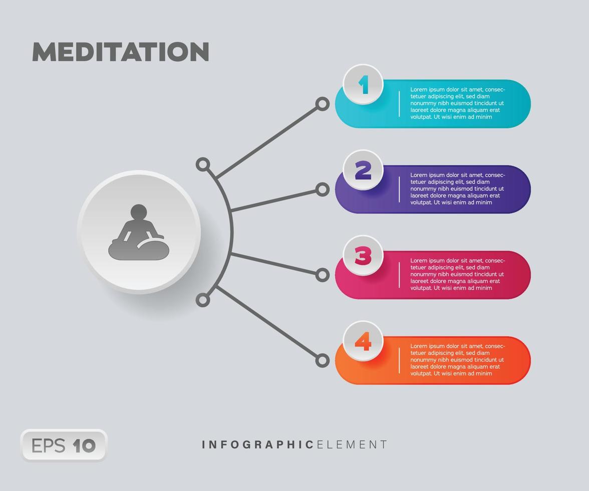 meditation infographic element vektor