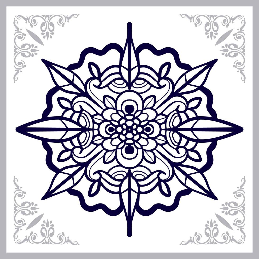 Kreis-Mandala-Kunst isoliert auf weißem Hintergrund. vektor