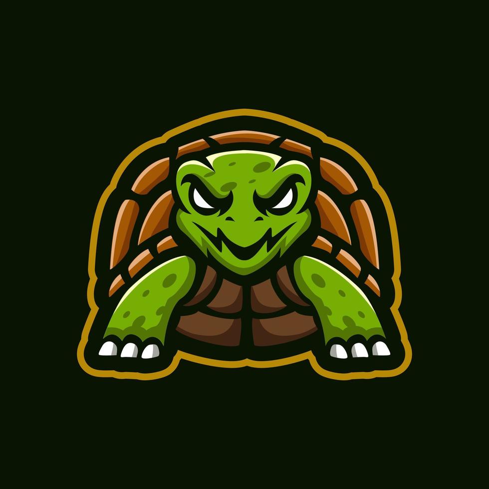 Schildkröten-Maskottchen-Logo-Gaming-Illustrationsvektor vektor