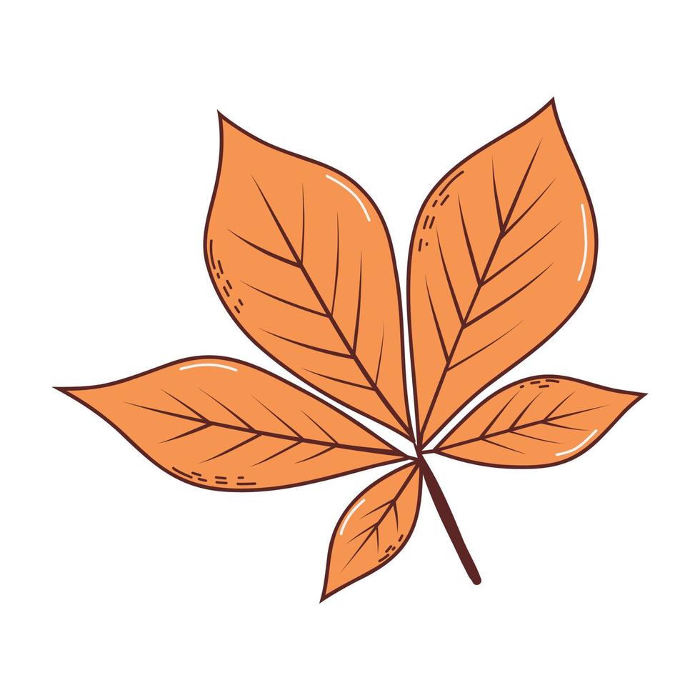 Herbstblatt. vektorillustration im handgezeichneten stil vektor