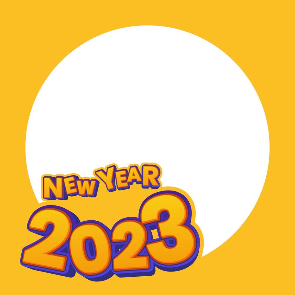 Lycklig ny år social media mall. ny år 2023 ram för social media posta mall vektor fri