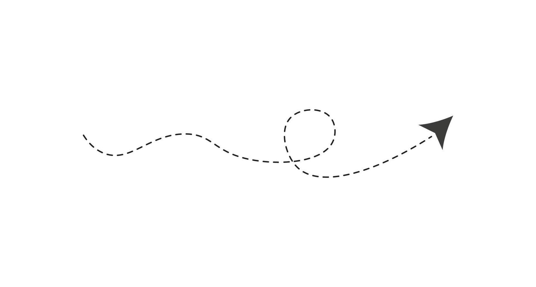 streckad linje pil vektor