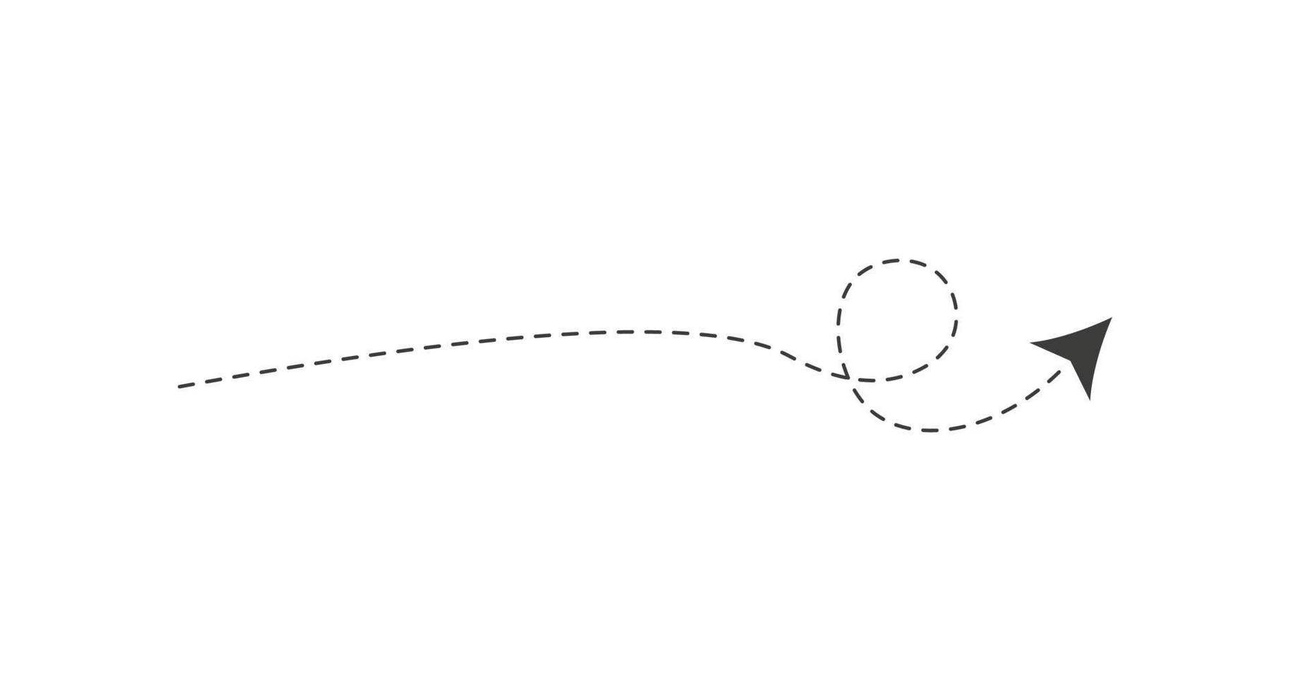 streckad linje pil vektor