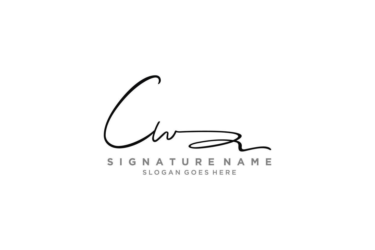 Initial cw Brief Signatur Logo Vorlage elegantes Design Logo Zeichen Symbol Vorlage Vektor Icon