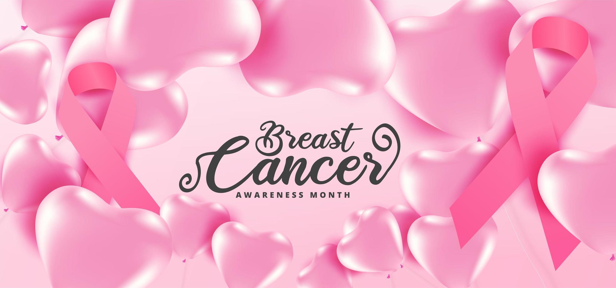 rosa Ballonplakat des Brustkrebsbewusstseins vektor
