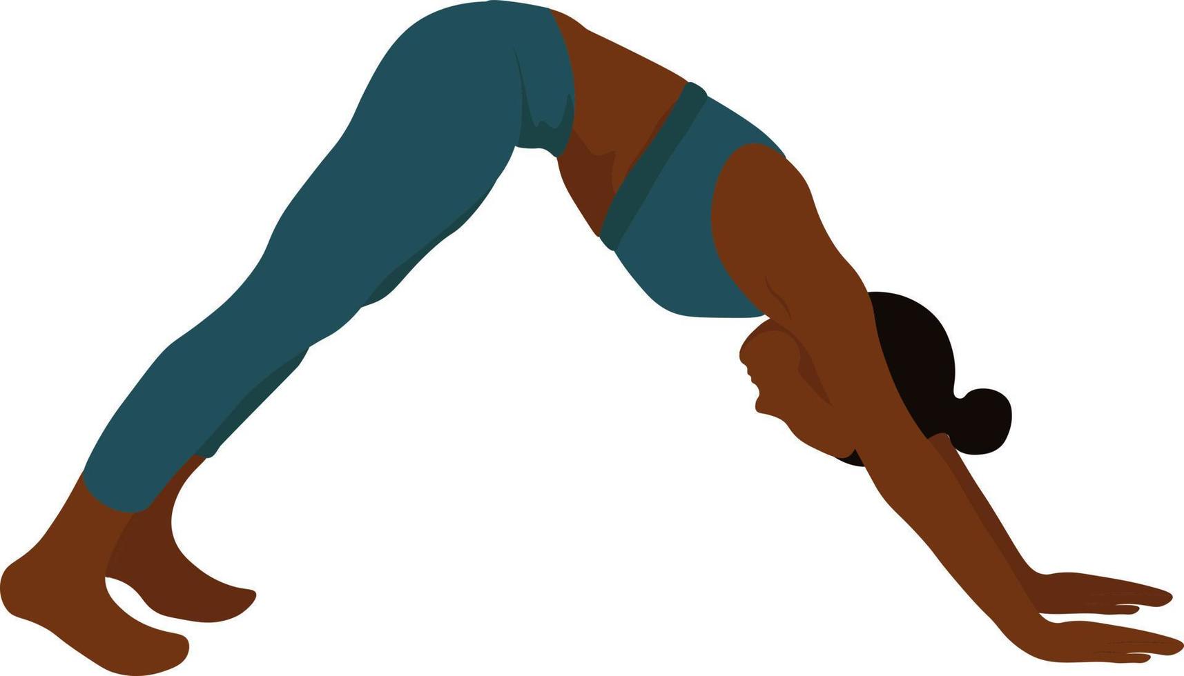 yoga tid begrepp, skön kvinna håller på med yoga övning vektor illustration. friska livsstil begrepp