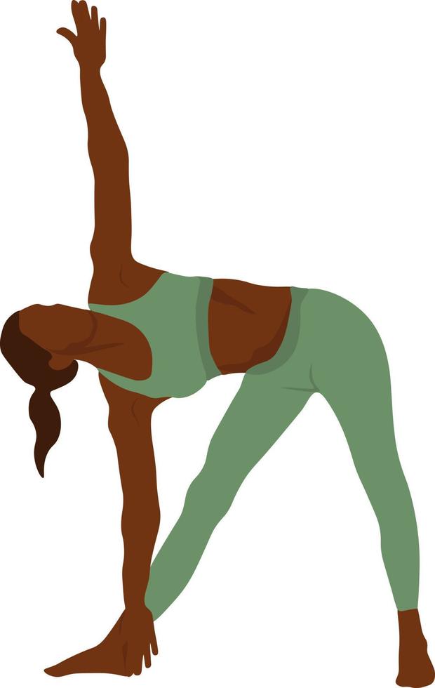 yoga-zeitkonzept, schöne frau, die yoga-übungsvektorillustration tut. gesundes lebensstilkonzept vektor