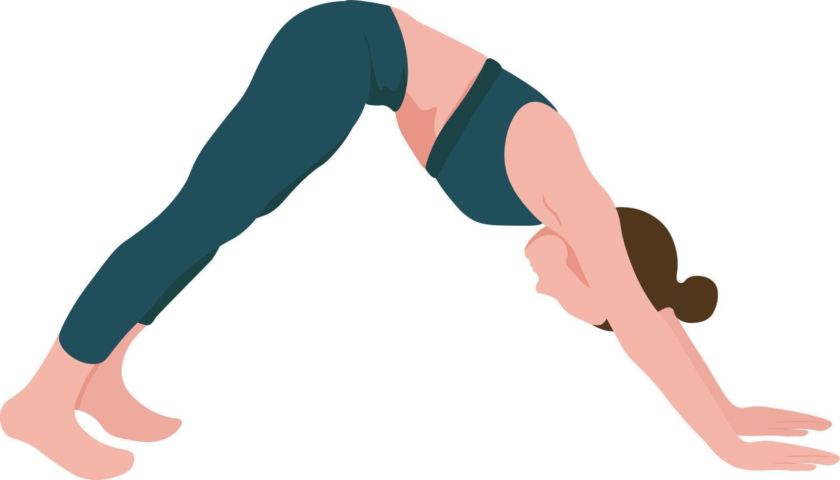 yoga tid begrepp, skön kvinna håller på med yoga övning vektor illustration. friska livsstil begrepp