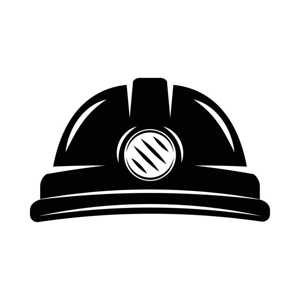 Vintage Bergbauhelm. kann wie emblem, logo, abzeichen, etikett verwendet werden. markieren, plakatieren oder drucken. monochrome Grafik. Vektor