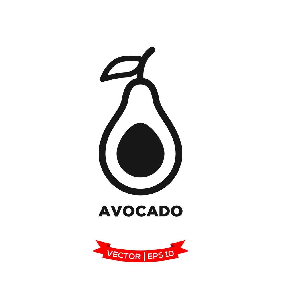 avokado illustration ikon vektor logotyp mall i treny platt design