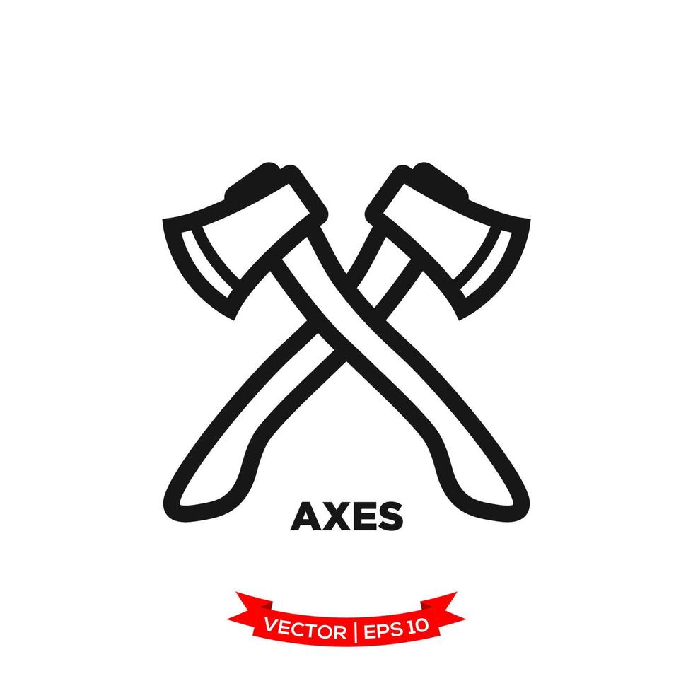 axt-symbol-vektor-logo-vorlage in treny flachem design vektor