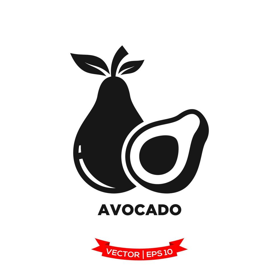 Avocado Illustration Symbol Vektor Logo Vorlage in Treny Flat Design