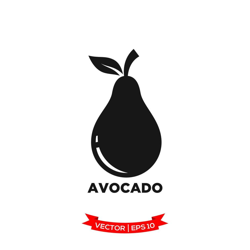 avokado illustration ikon vektor logotyp mall i treny platt design