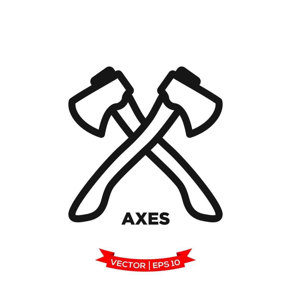 axt-symbol-vektor-logo-vorlage in treny flachem design vektor