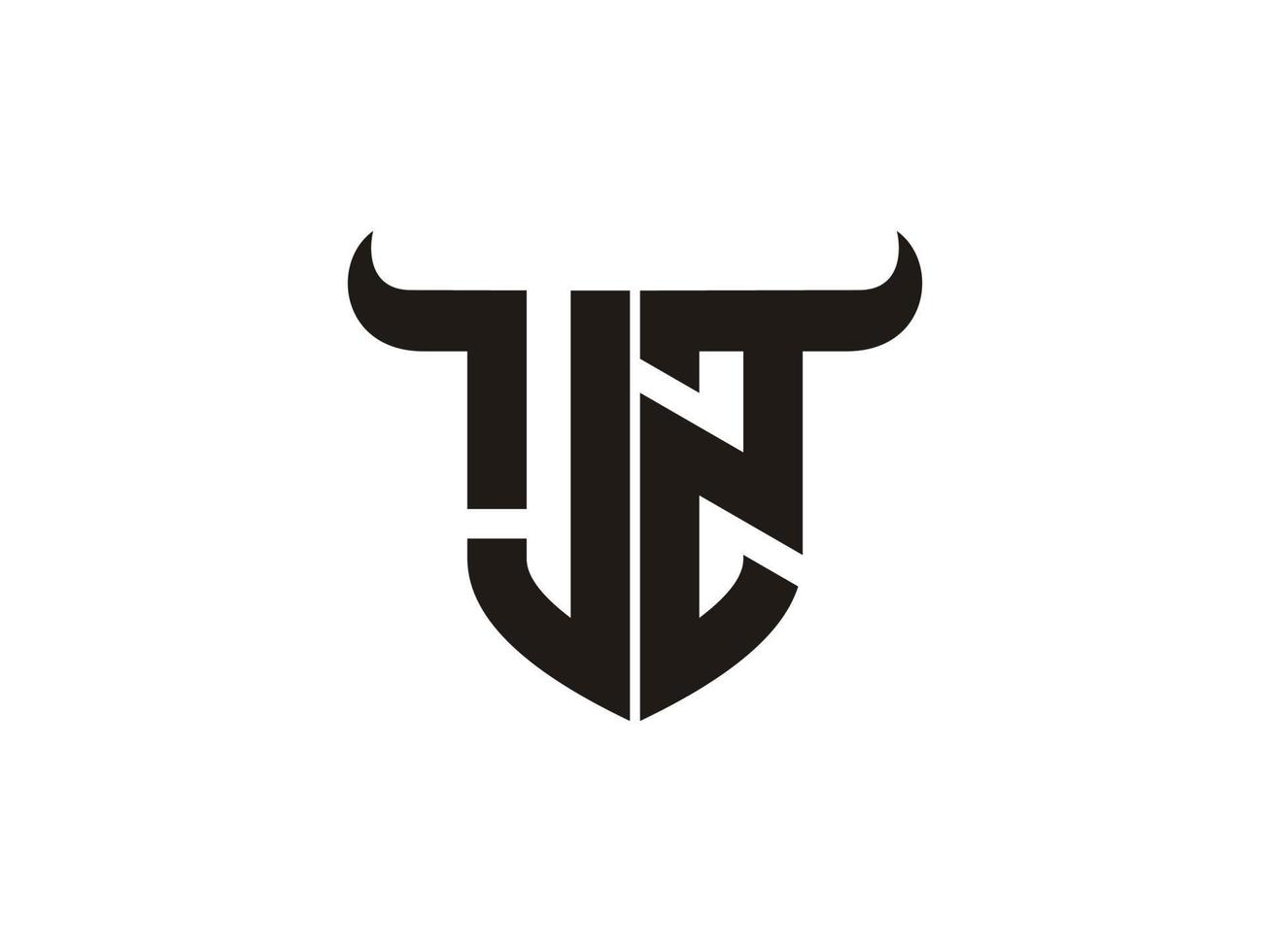 anfängliches JZ-Stier-Logo-Design. vektor