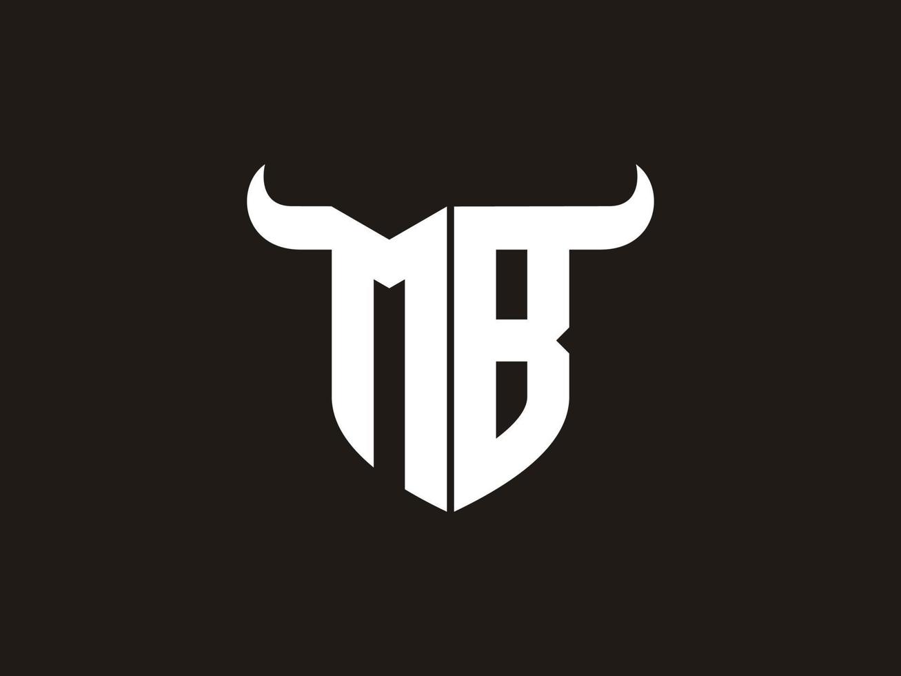 första mb tjur logotyp design. vektor