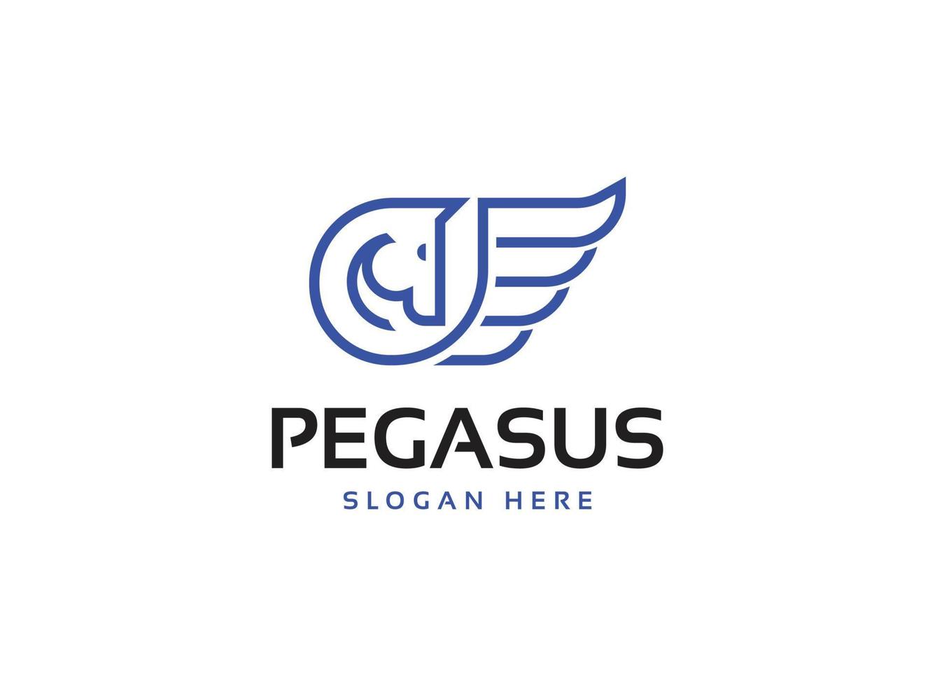 Minimales Pegasus-Logo vektor