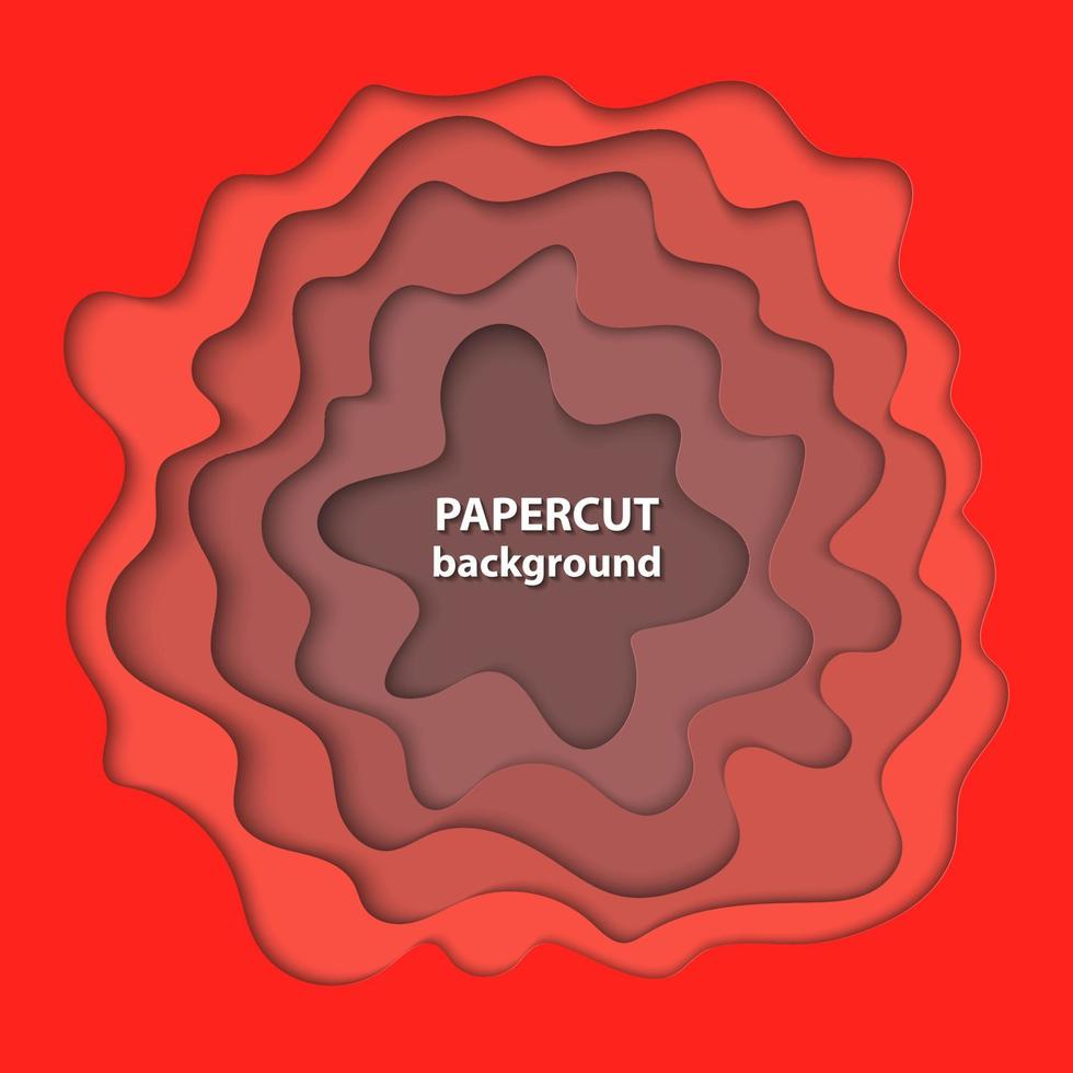 vektor bakgrund med ljus djup röd Färg papper skära former. 3d abstrakt papper konst stil, design layout för företag presentationer, flygblad, affischer, grafik, kort, broschyr omslag.