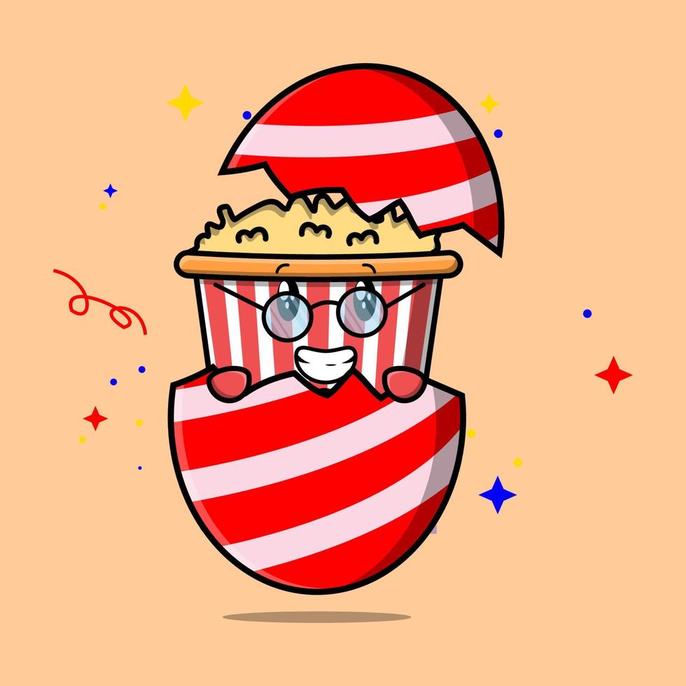 süßes Cartoon-Popcorn aus Oster-Popcorn vektor