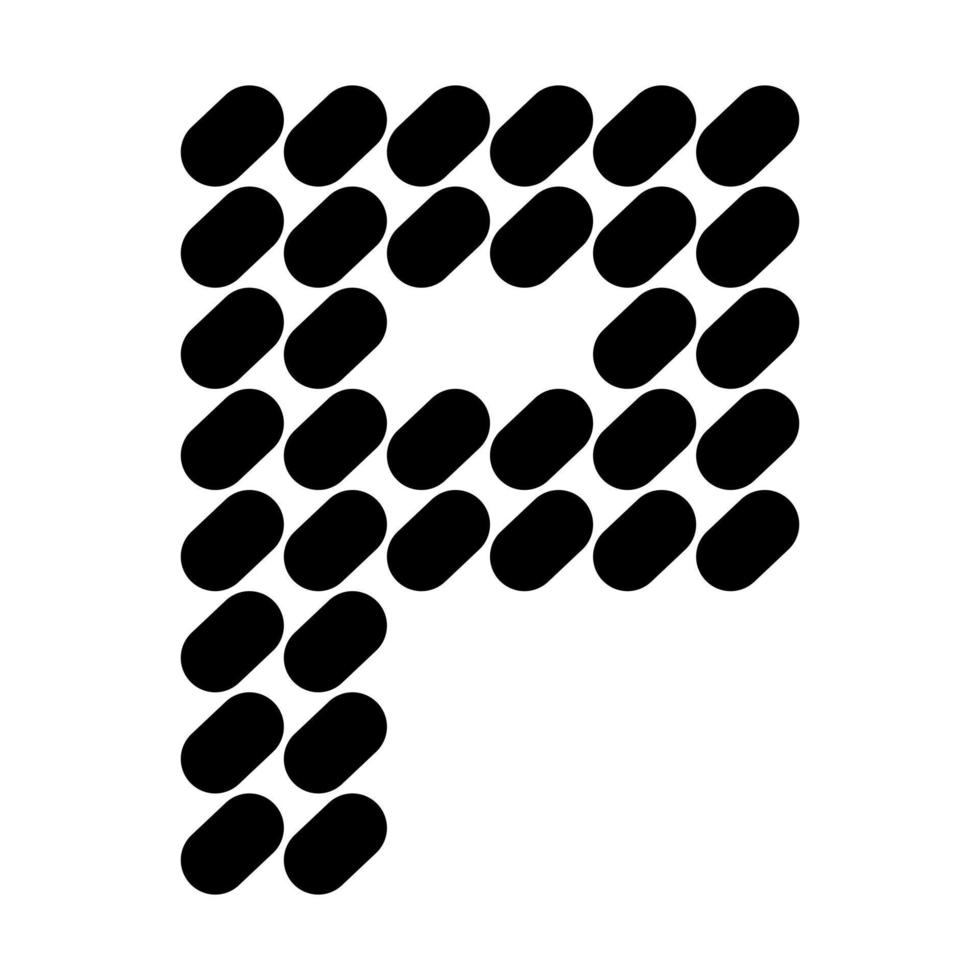enkel bokstav p-logotypdesign. vektor