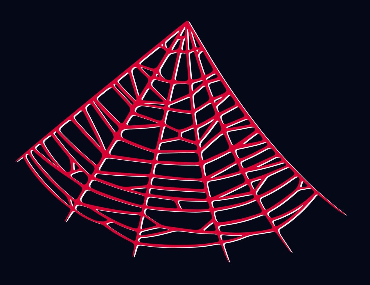 Spindel webb isolerat på mörk bakgrund. läskigt halloween spindelväv med röd trådar. vektor illustration