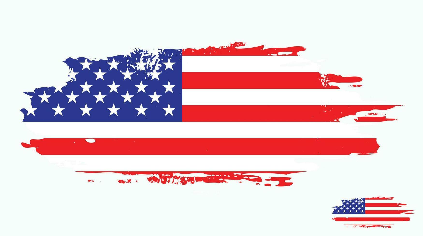 neuer Pinseleffekt Amerika grungy Flaggenvektor vektor