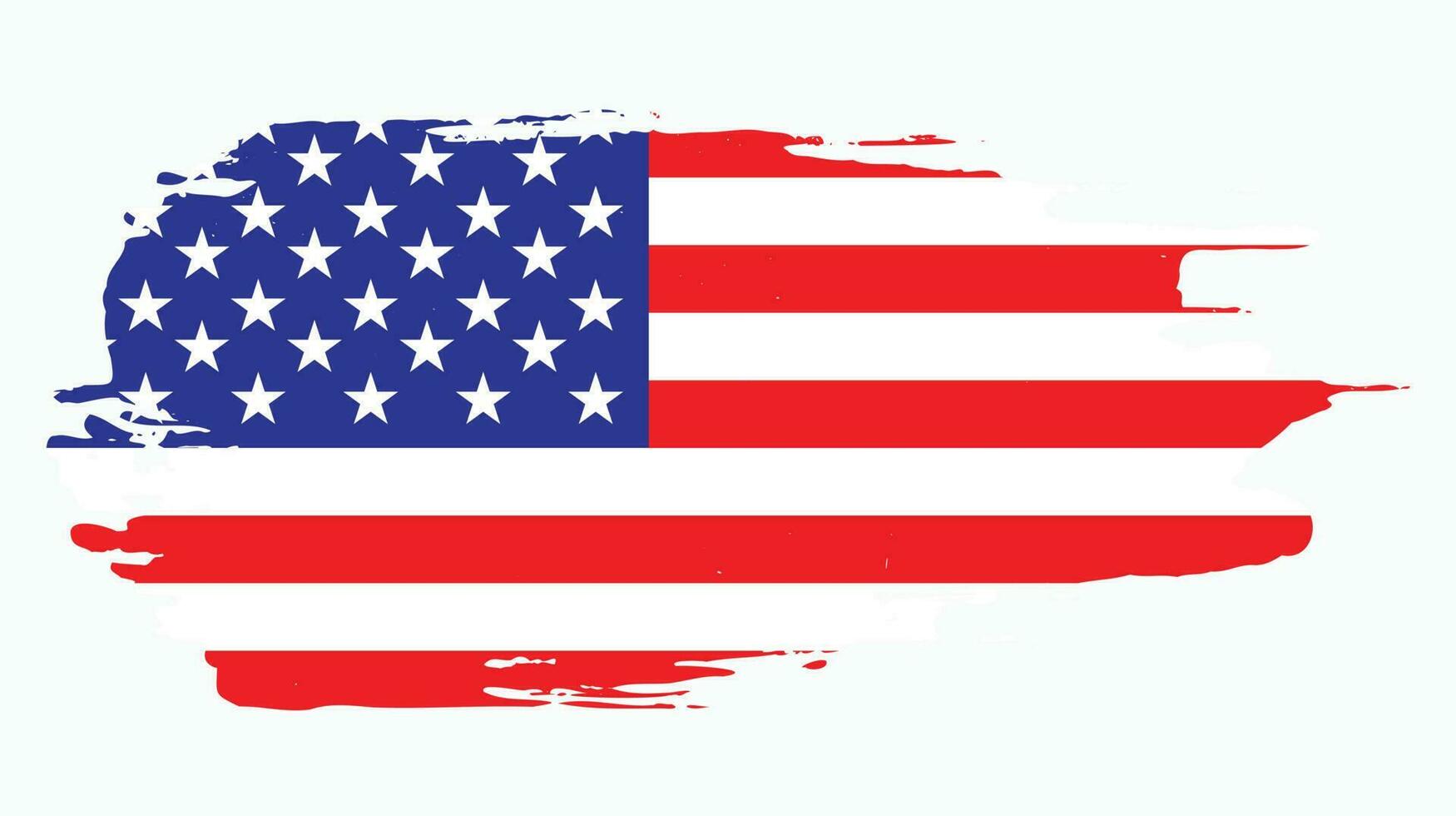 handbemalter vektor der amerikanischen flagge