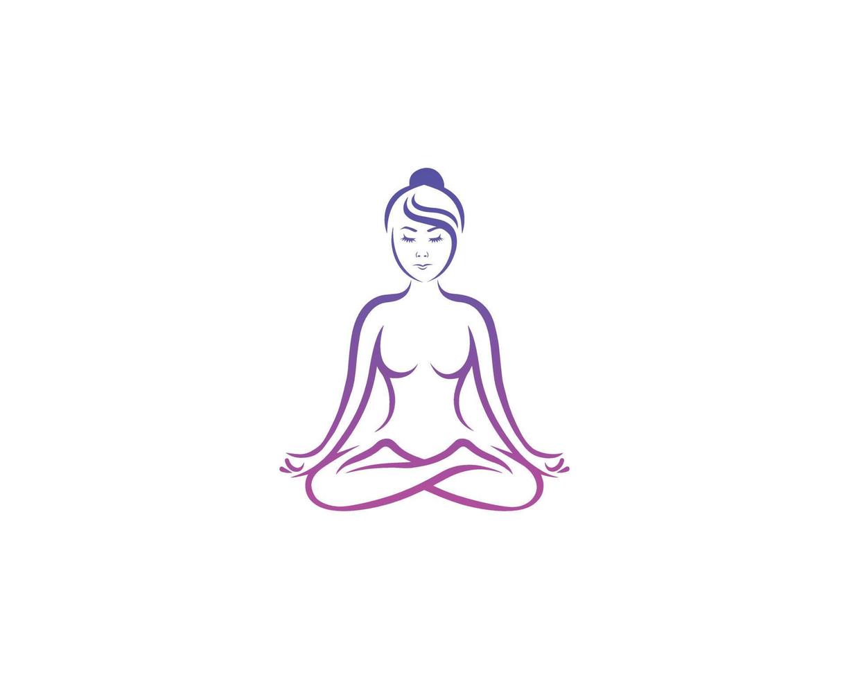 Frauen Yoga Silhouette kreative Logo Symbol Konzept Vektor Illustration.