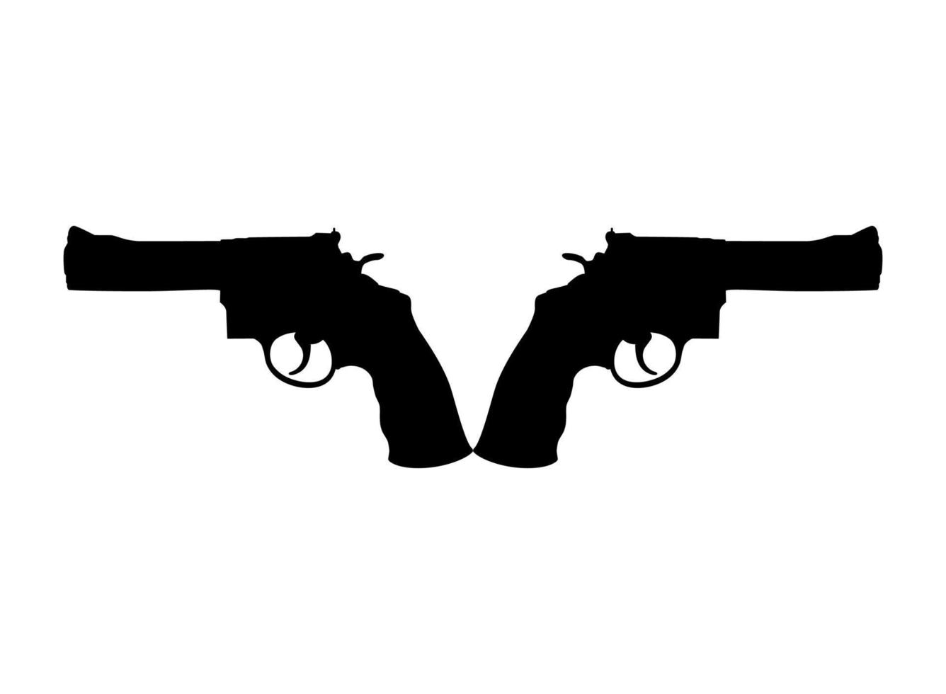Silhouette der Doppelpistole, Pistole für Logo, Piktogramm, Website oder Grafikdesignelement. Vektor-Illustration vektor