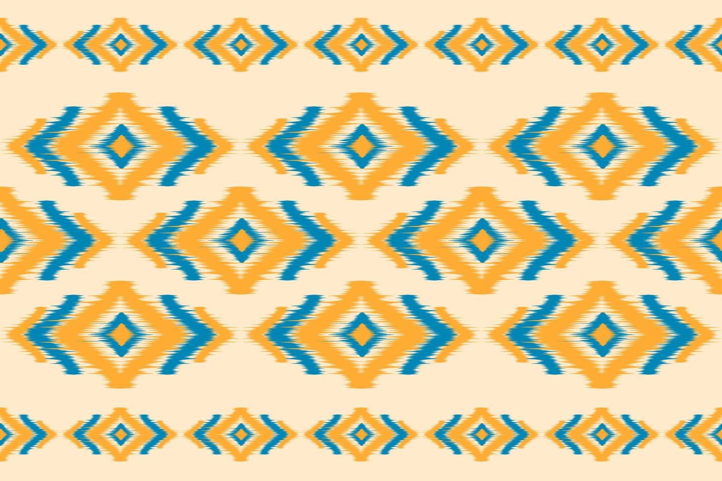 Teppich ethnische Ikat-Kunst. nahtloses Muster im Stammes-. Aztekischer geometrischer Ornamentdruck. vektor