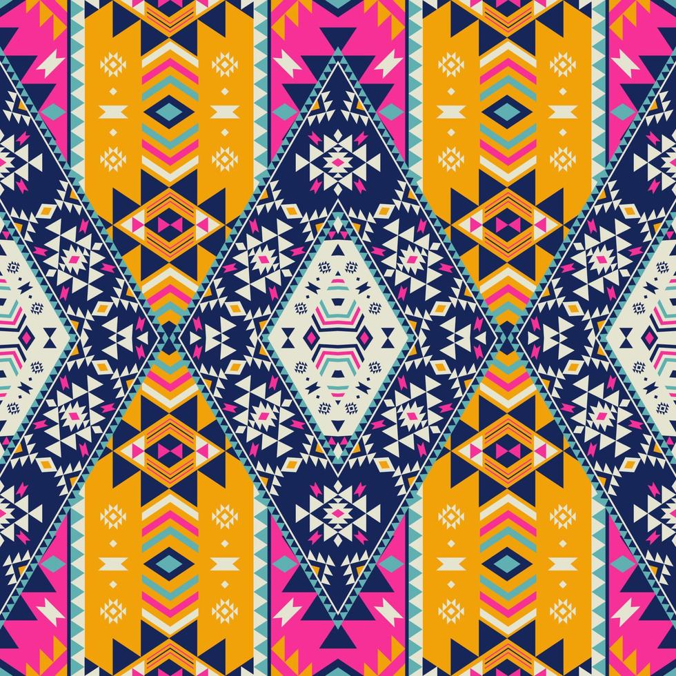abstrakt geometrisk patchwork mönster. etnisk sydväst aztec geometrisk färgrik patchwork sömlös mönster bakgrund. använda sig av för tyg, etnisk interiör dekoration element, klädsel, omslag. vektor