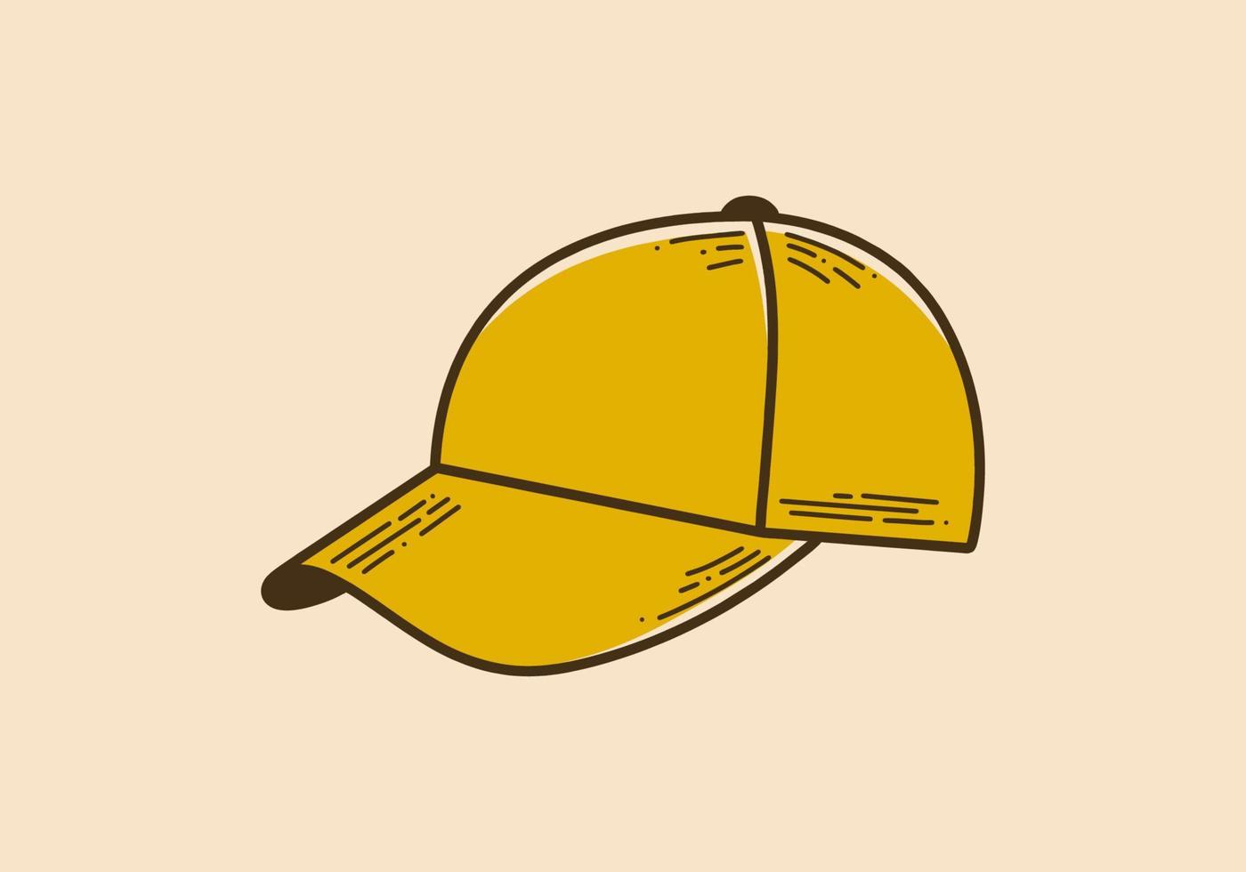 braune gelbe Farbe eines einfachen Hutes vektor
