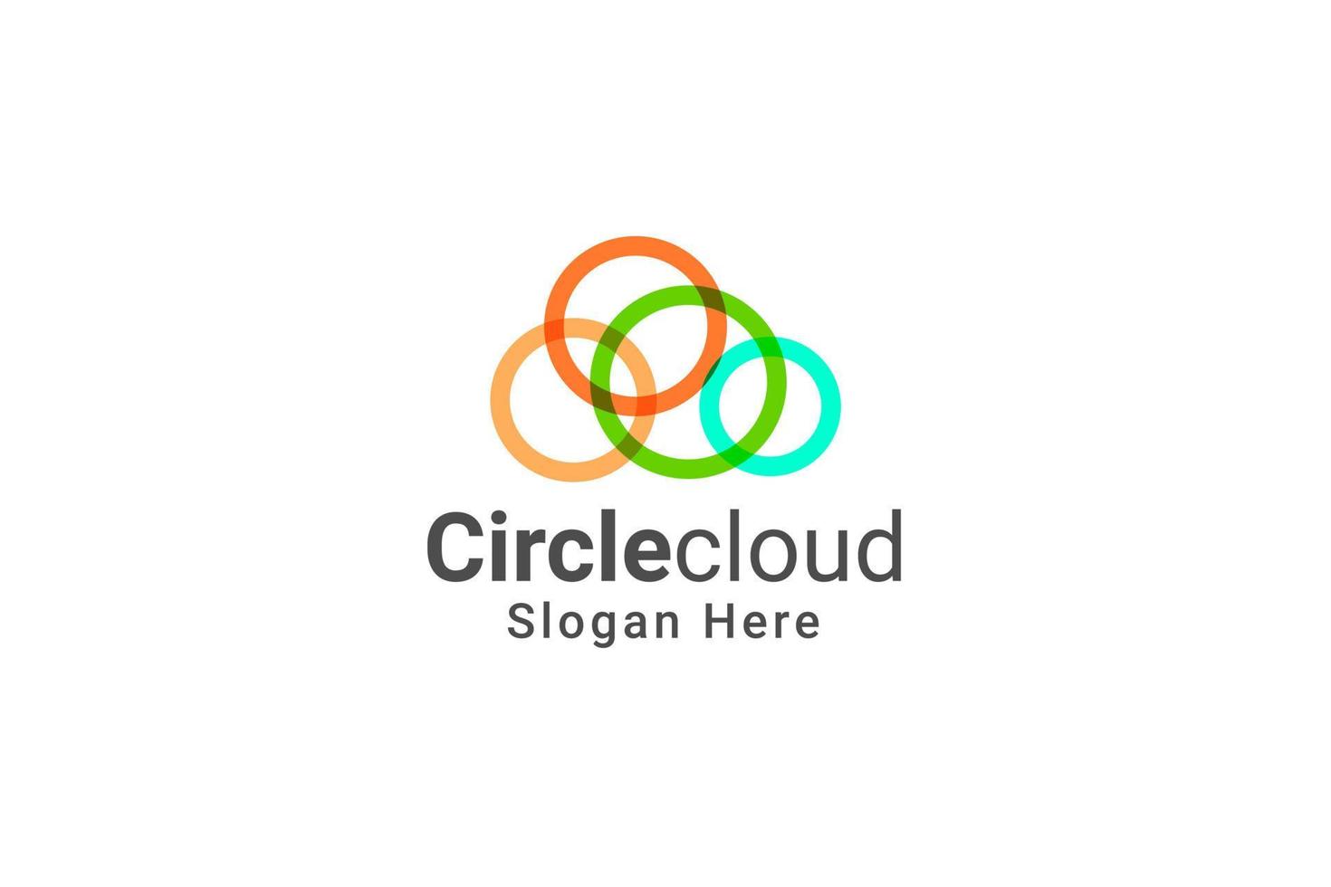 cirkel moln logotyp design, kreativ symbol vektor