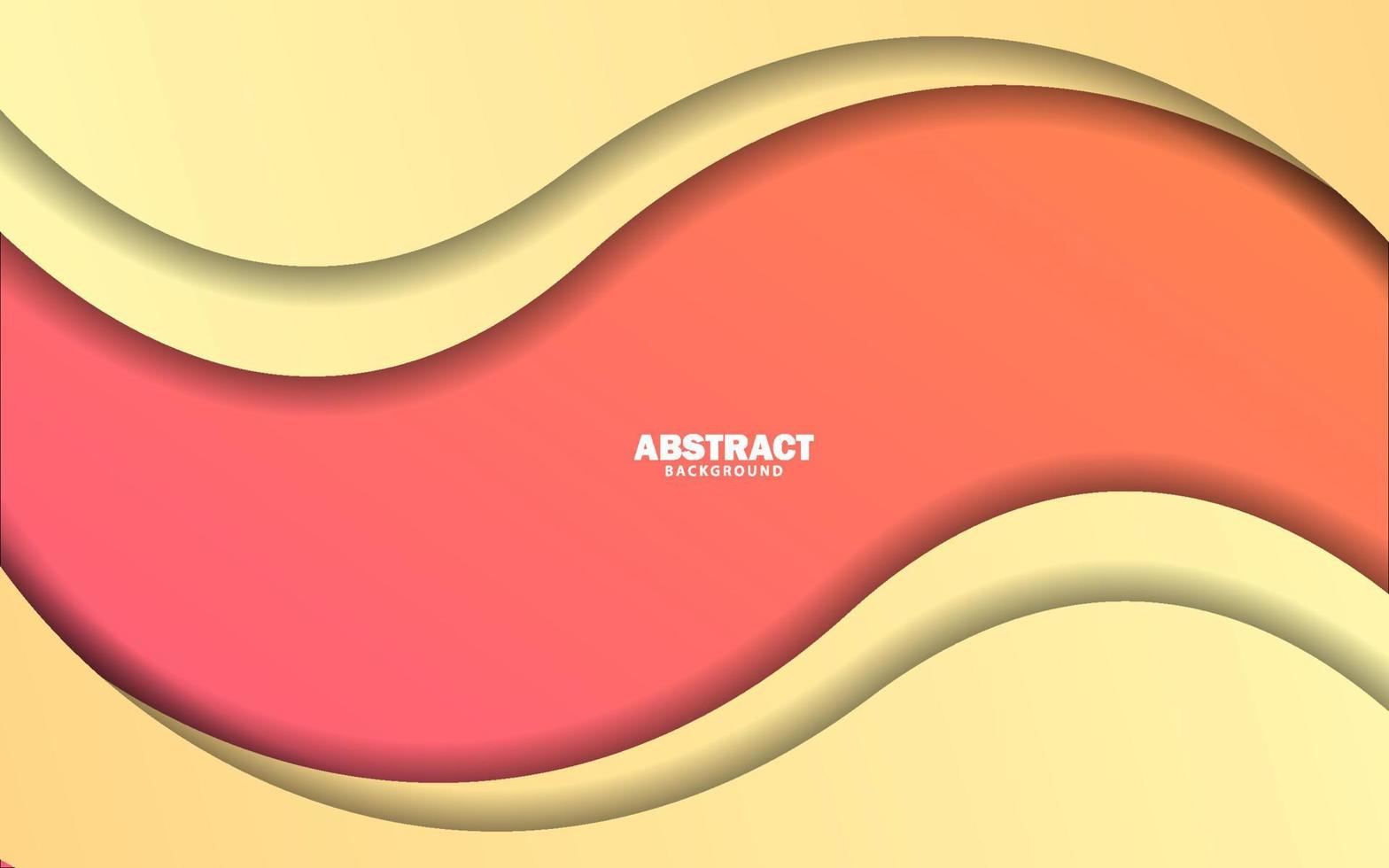 abstrakt Vinka form papperssår gul och orange Färg bakgrund vektor