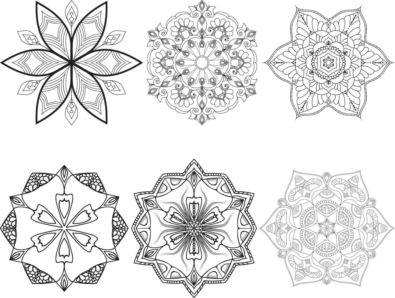 einfache mandala-farbseitenillustration vektor