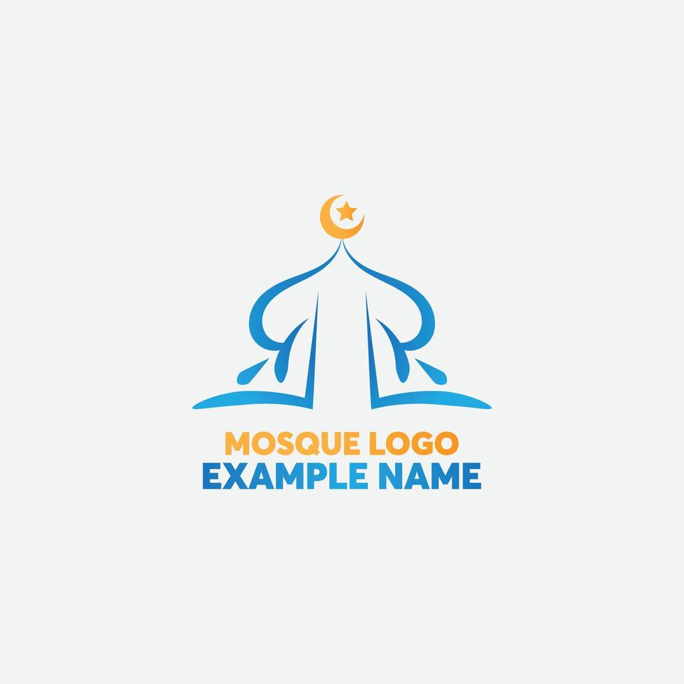 Moschee-Logo-Template-Design-Vektor, Emblem, Konzeptdesign, kreatives Symbol, Symbol vektor