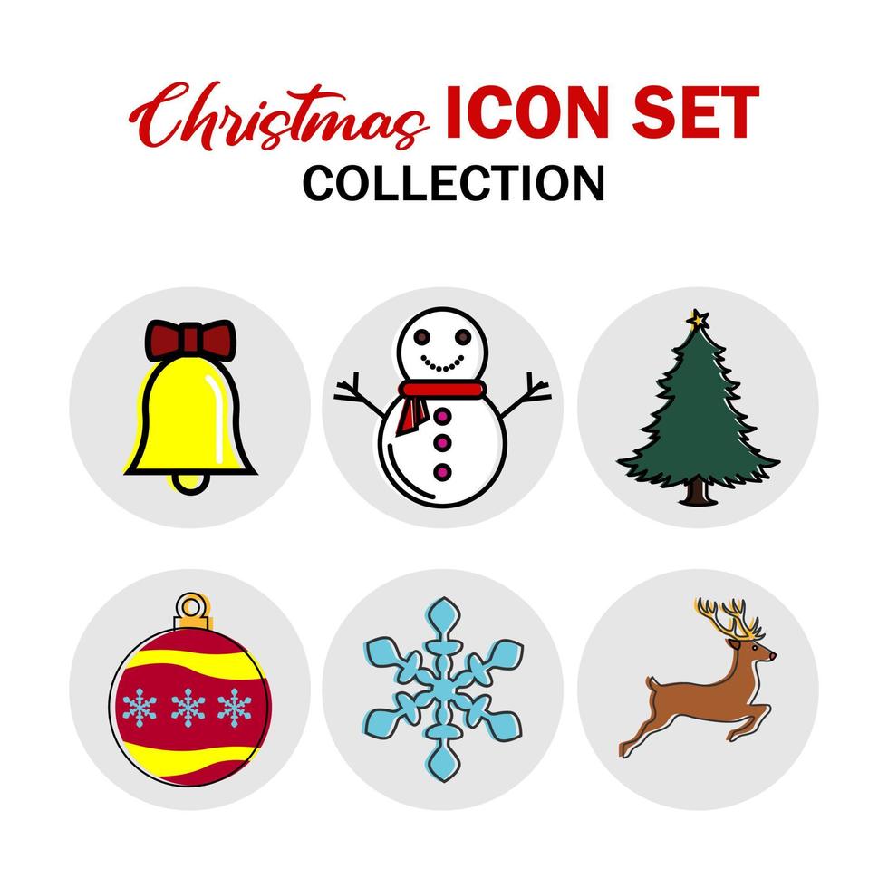 Weihnachts- und Winter-Icon-Set-Sammlung - flaches Design vektor