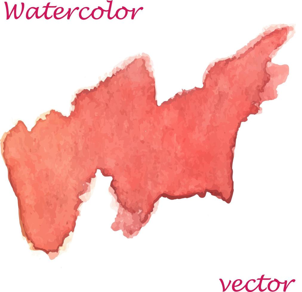 aquarellbeschaffenheitsfleck mit sanft übergehenden rottönen. Pinselstriche Hintergrund Vektor-Design-Element. vektor