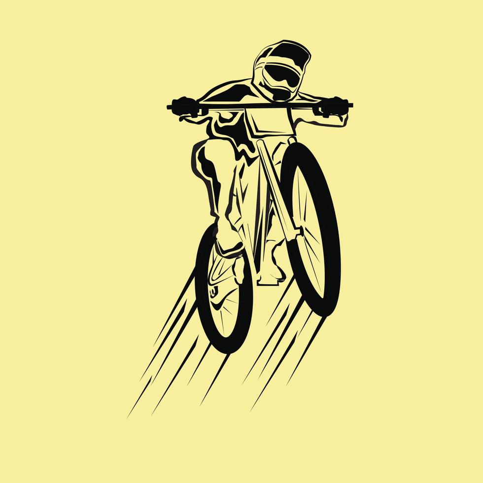 bergab fahrrad mountainbike vektor auf gelbem hintergrund