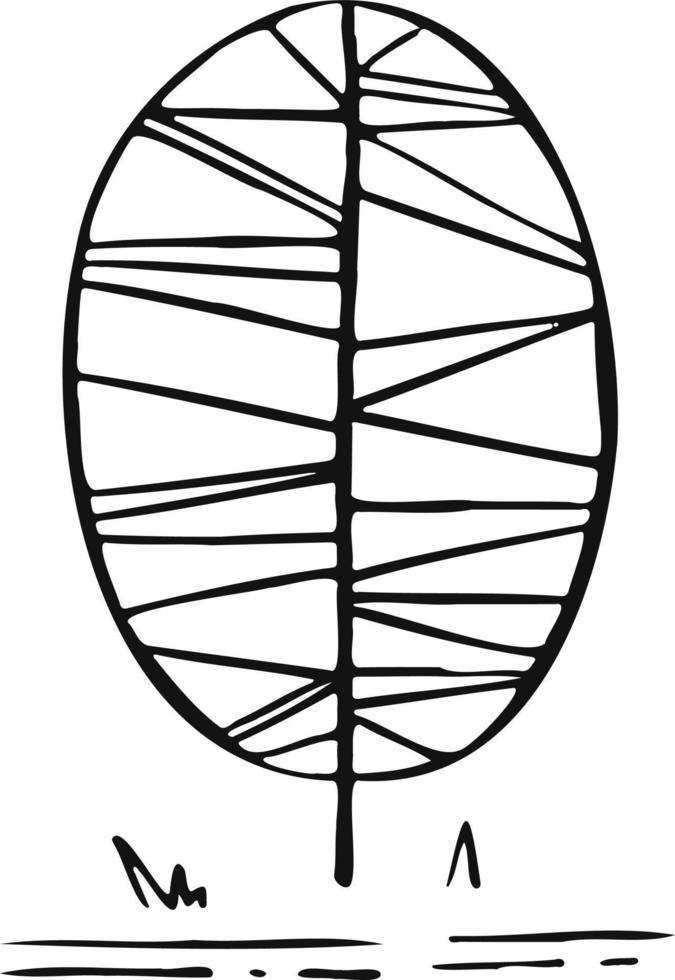 Symbolbäume säumen ursprünglichen Mustervektorumriss vektor