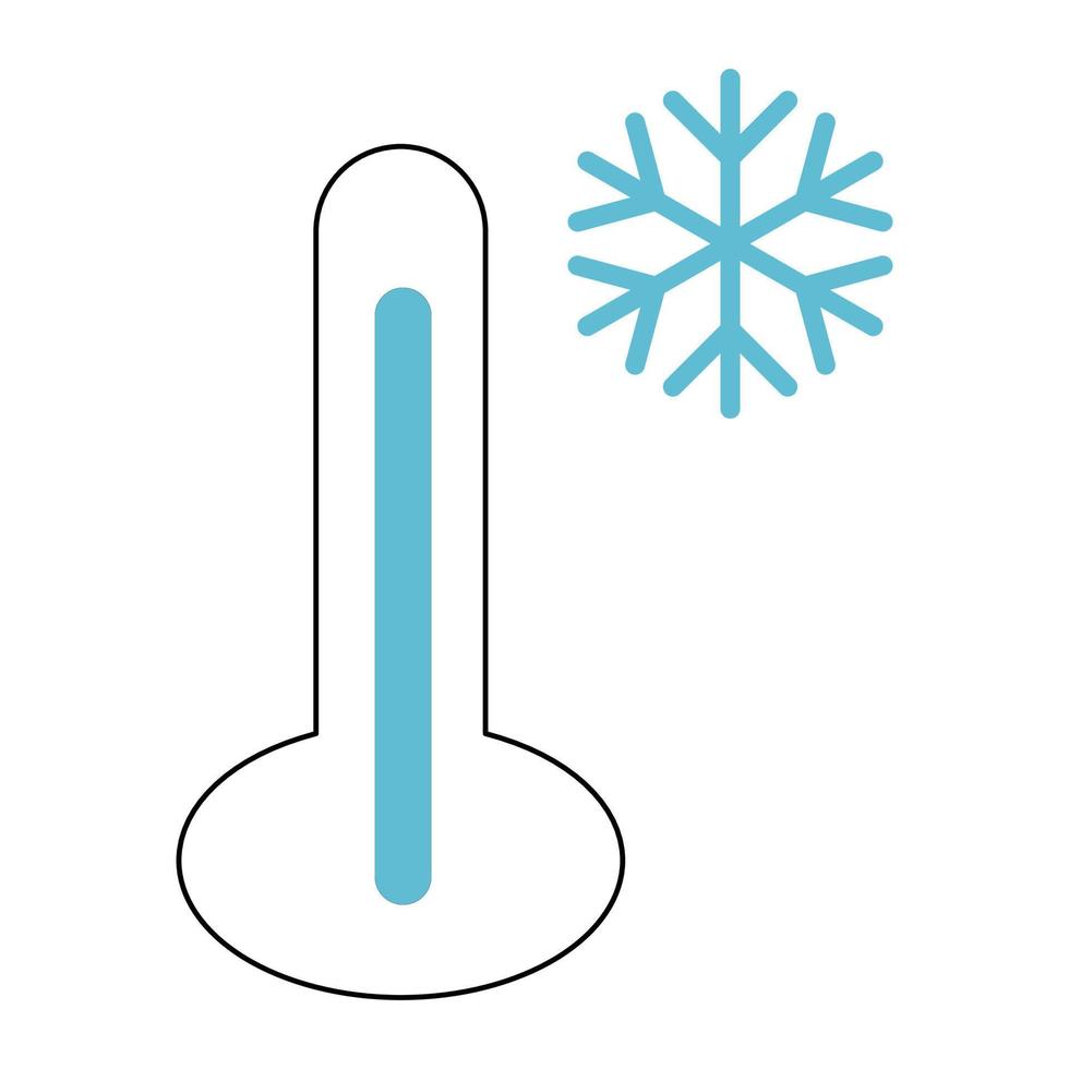 termometer ikon illustration av kall vektor