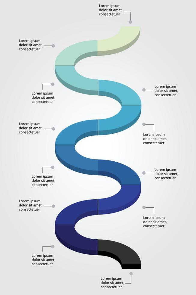 zeitachsendiagrammvorlage für infografik zur präsentation für 12 elemente vektor