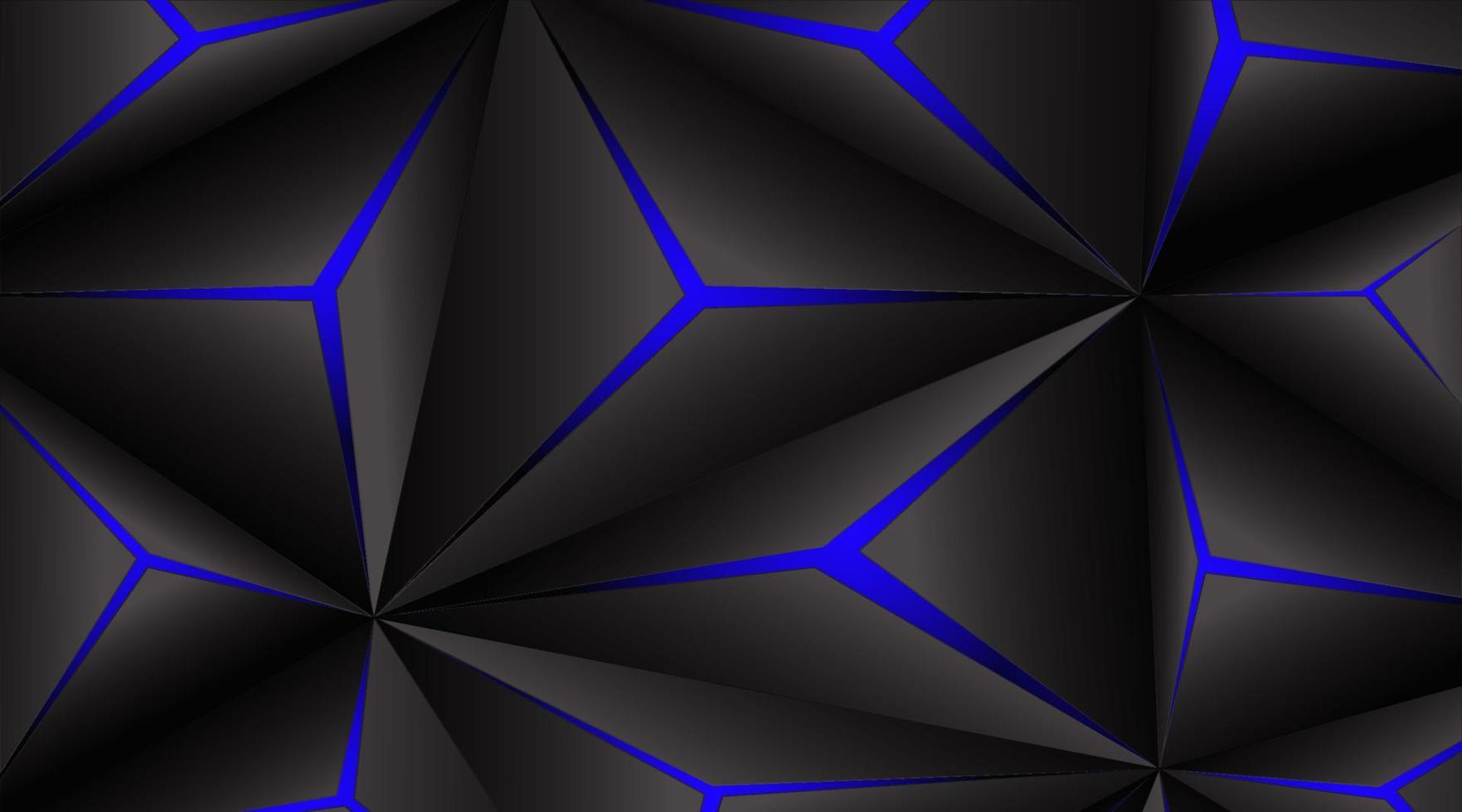 schwarzes polygonblaues Licht futuristischer Technologiedesignvektorillustrations-Zusammenfassungshintergrund vektor