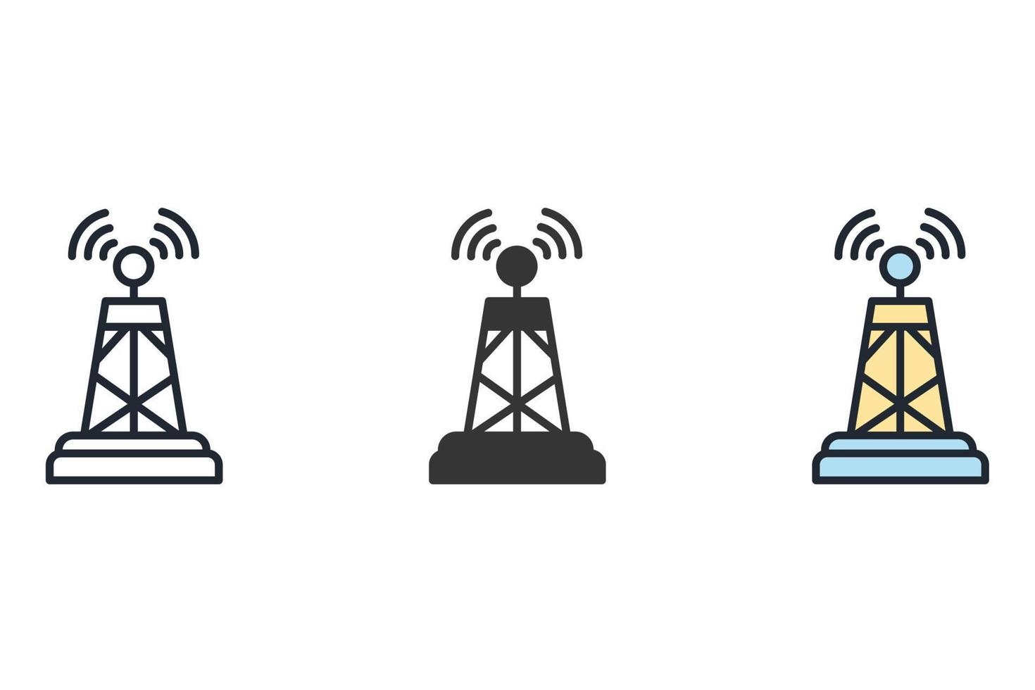 Symbole für drahtlose Antennen symbolen Vektorelemente für das Infografik-Web vektor