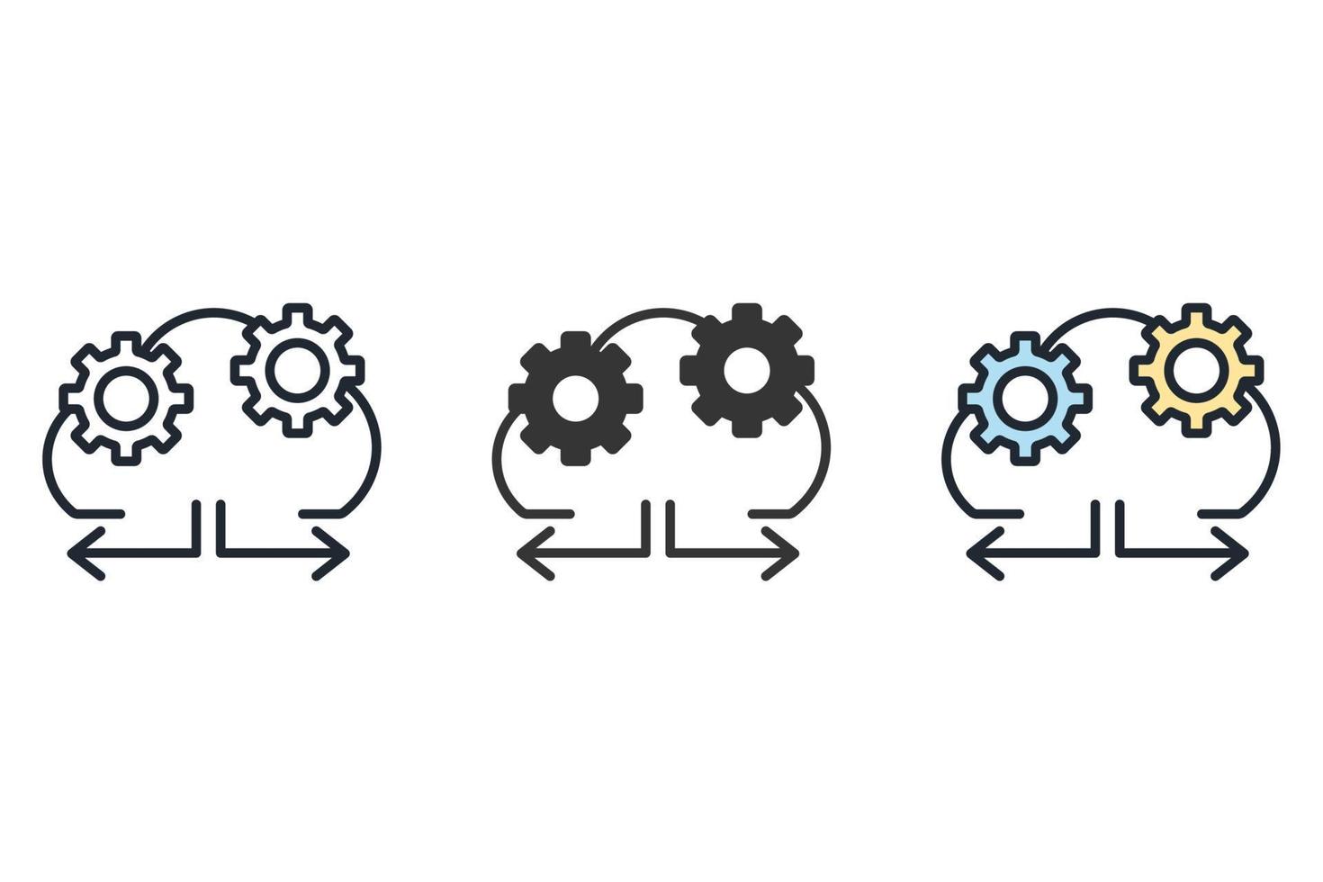 Cloud-Computing-Symbole symbolen Vektorelemente für das Infografik-Web vektor