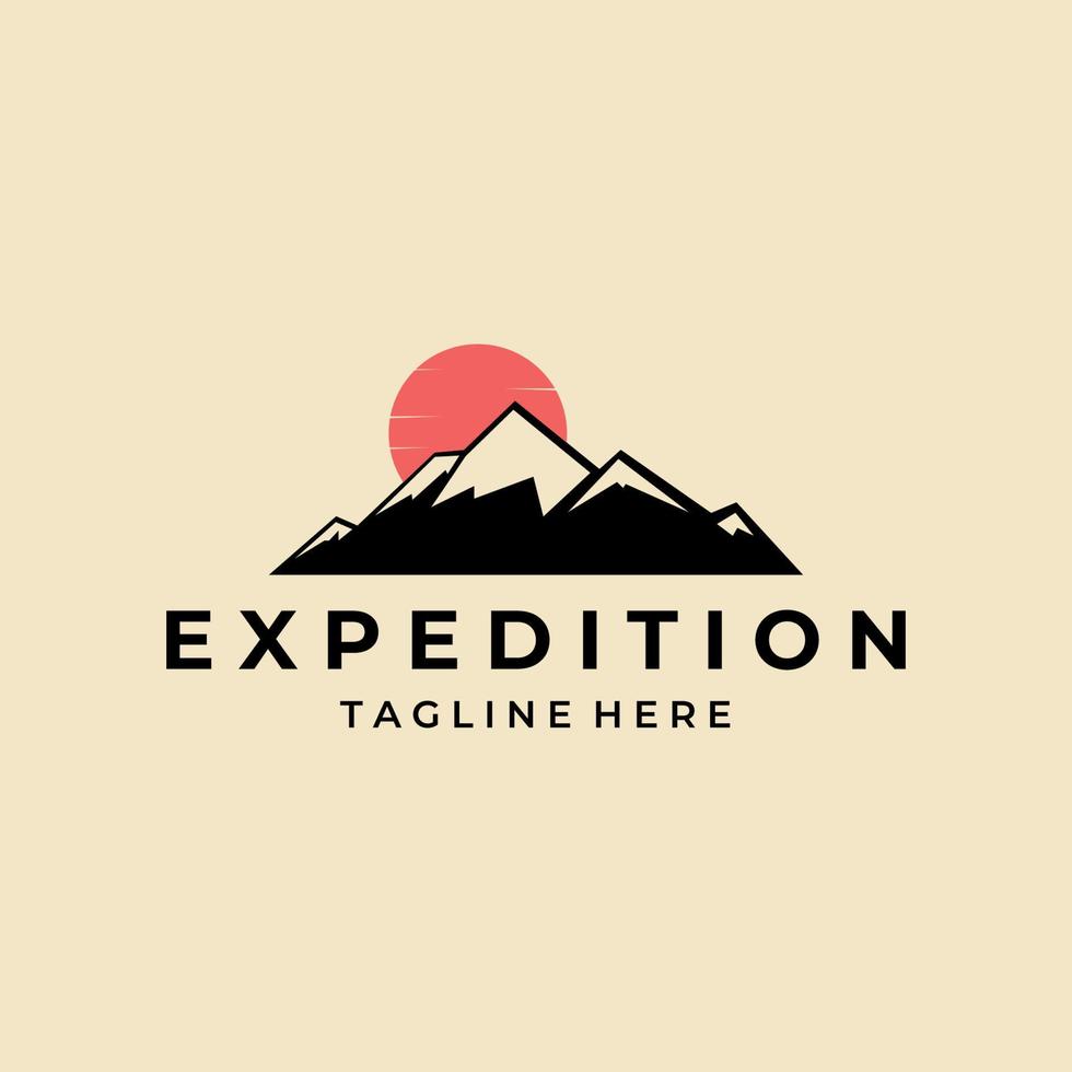 expedition berg logotyp vektor design mall illustration